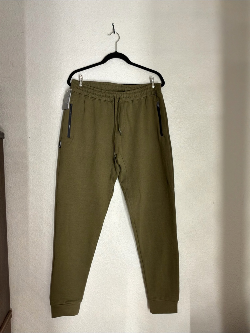 flag nor fail Olive Green Joggers with Zipper Pockets